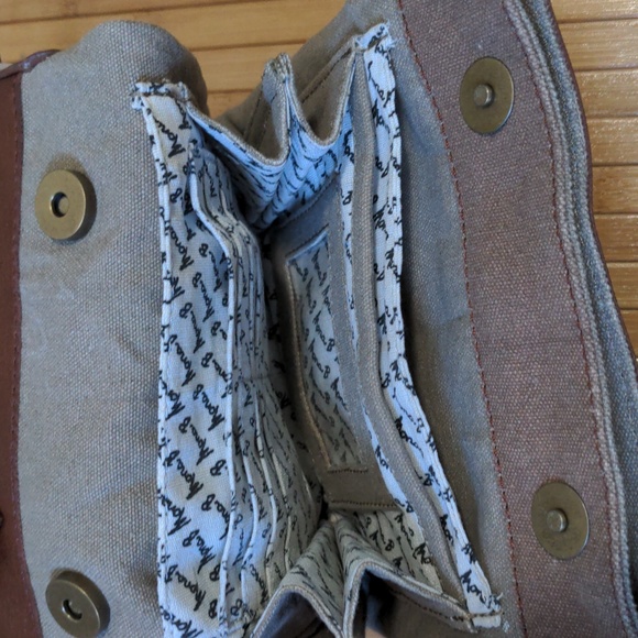 Mona B Canvas Intermix Crossbody Purse Bag, NEW - Picture 4 of 4